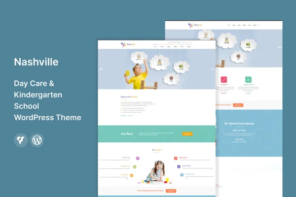 Nashville day care and kindergarten WordPress theme preview