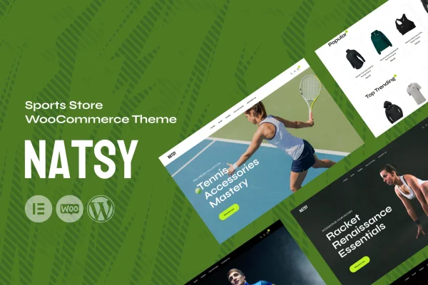 Natsy sports store WooCommerce theme preview