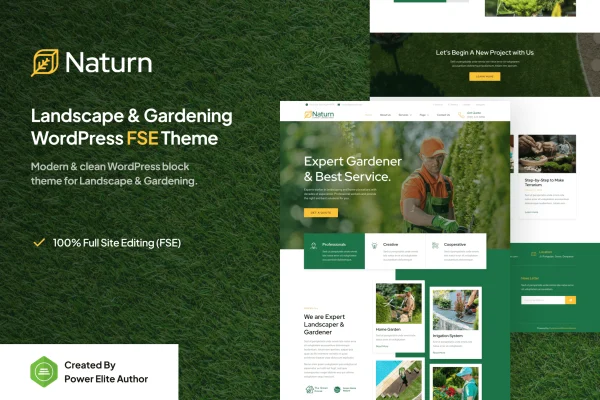 Naturn landscape and gardening WordPress theme preview