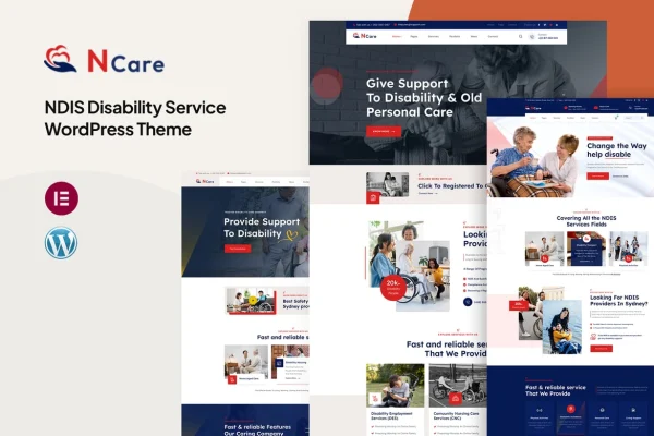 Ncare NDIS disability service WordPress theme preview
