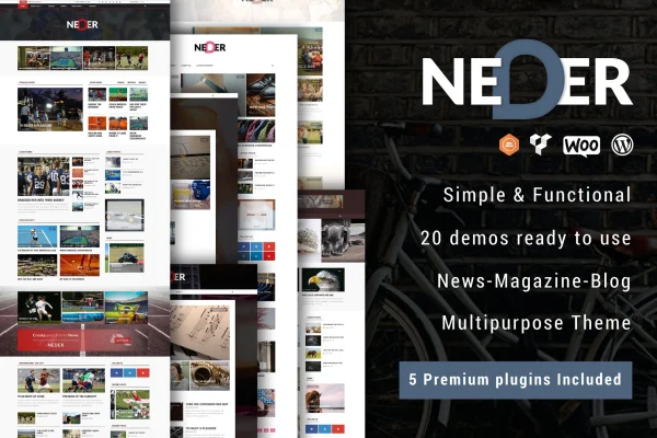 Neder WordPress news magazine and blog theme preview