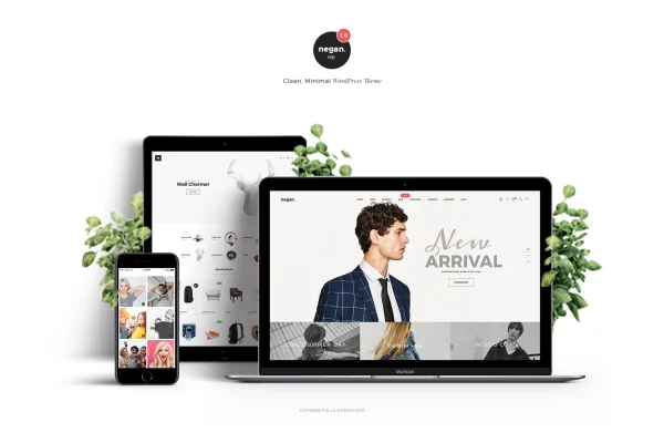 Negan minimal WooCommerce theme preview with clean product layout