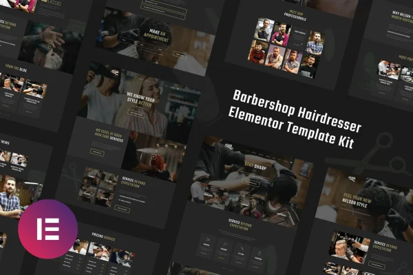 Nelson barbershop and hairdresser Elementor template kit preview