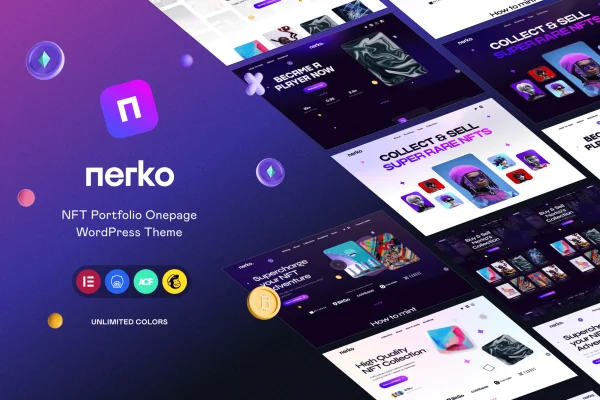 Nerko Theme NFT portfolio WordPress theme preview