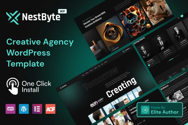 Nestbyte creative agency and startup WordPress theme preview