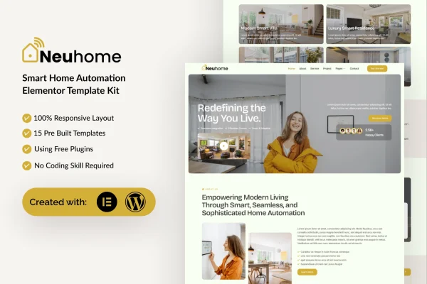 Neuhome smart home automation Elementor template kit preview