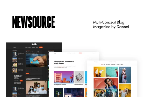 Newsource blog and magazine WordPress theme cover image