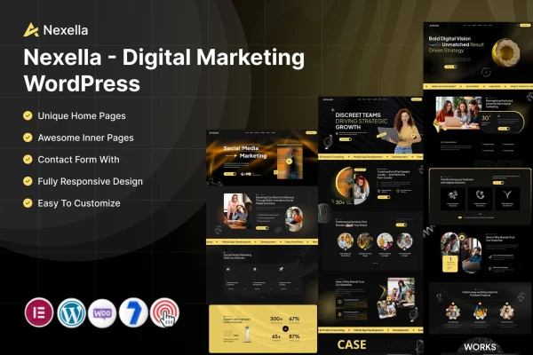 Nexella digital marketing WordPress theme preview