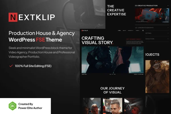 Nextklip video production agency WordPress theme preview