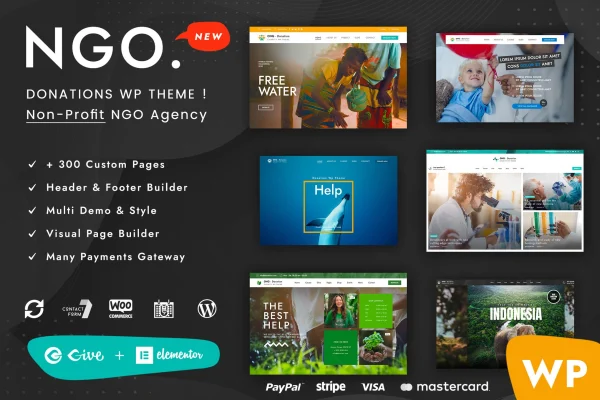 Ngo charity and donation WordPress theme preview