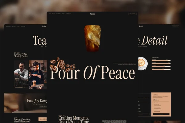 Nicetle coffee shop and roastery Elementor template kit preview