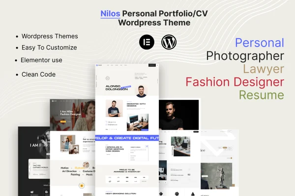 Nilos personal portfolio WordPress theme preview