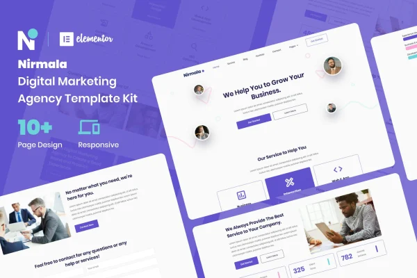 Nirmala digital marketing agency Elementor template kit preview