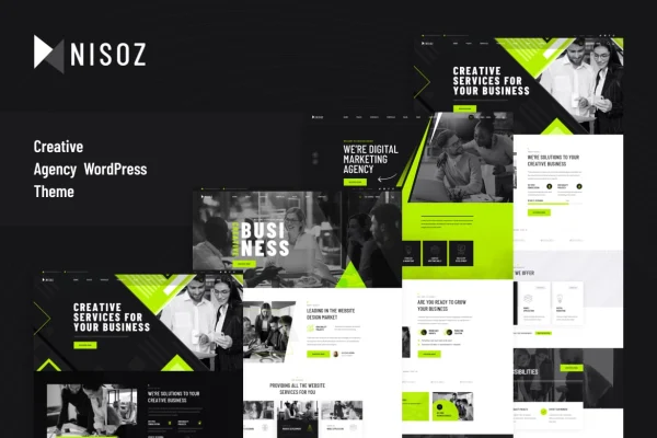 Nisoz creative agency WordPress theme preview