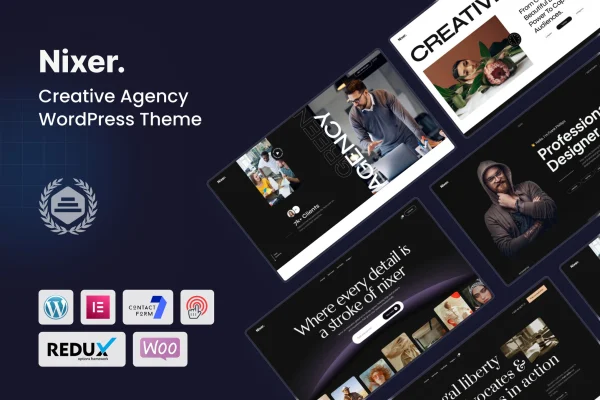 Nixer creative agency WordPress theme preview