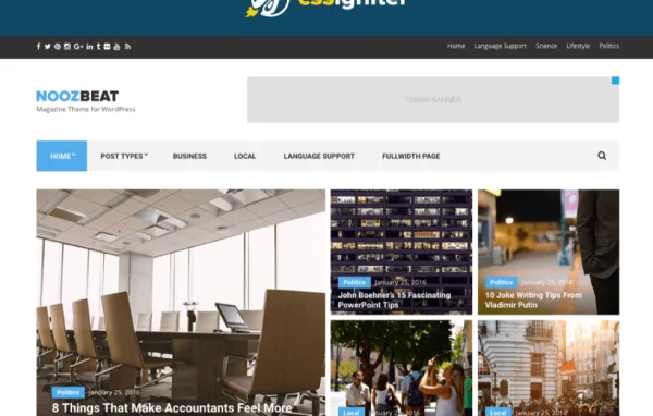 Noozbeat WordPress news and magazine theme cover image