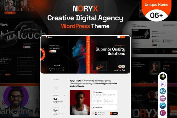 Noryx digital agency and creative WordPress theme preview