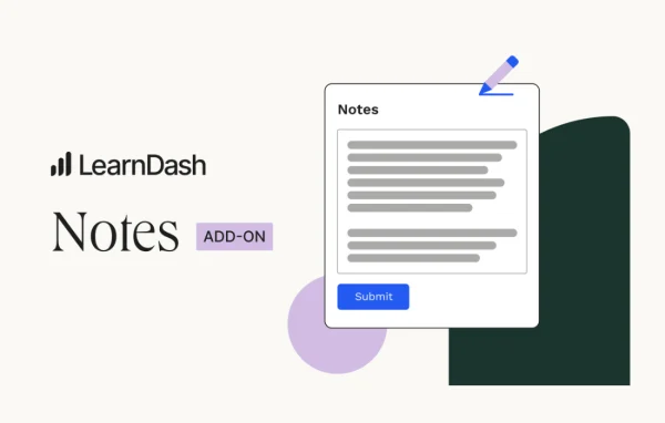 LearnDash Notes plugin banner showing student note taking for LearnDash courses