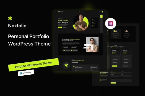 Noxfolio portfolio and resume WordPress theme preview