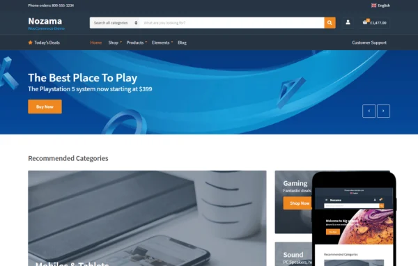 Nozama Theme WooCommerce store theme preview