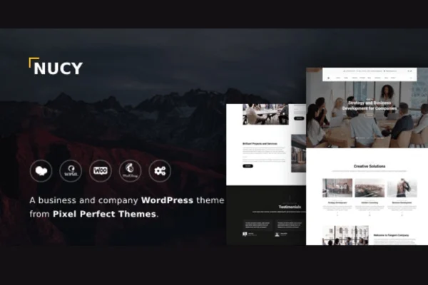 Nucy business and company WordPress theme preview