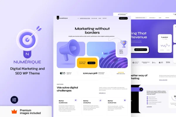 Numérique Theme digital marketing agency WordPress theme preview