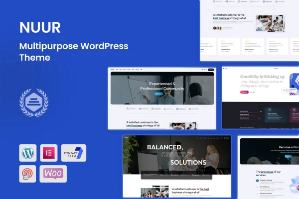 Nuur multipurpose creative WordPress theme preview