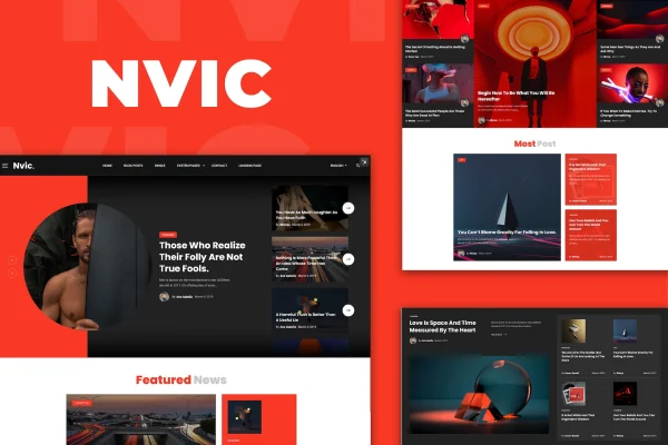 Nvic blog and magazine Elementor template kit preview