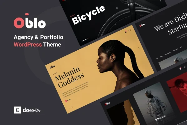 Oblo agency portfolio WordPress theme preview with project layouts