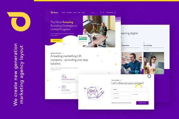 Obour digital marketing agency WordPress theme preview