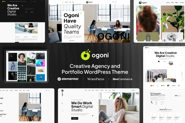 Ogoni creative agency and portfolio WordPress theme preview