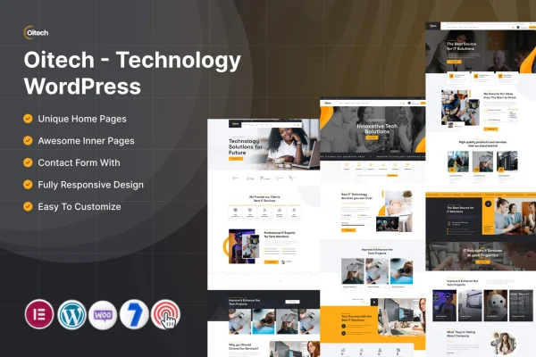 Oitech technology WordPress theme preview