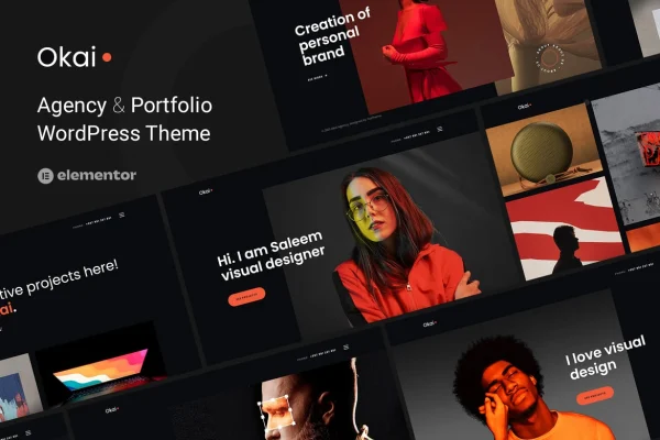 Okai creative portfolio and agency WordPress theme preview