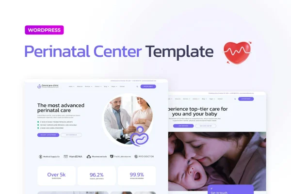 Omnicare reproductive and perinatal center Elementor template kit preview