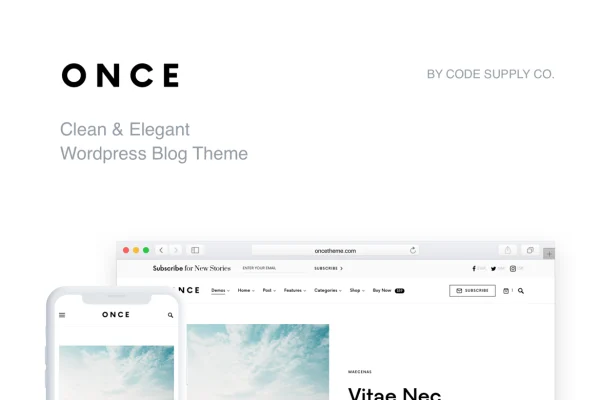 Once Theme minimalist WordPress blog theme preview