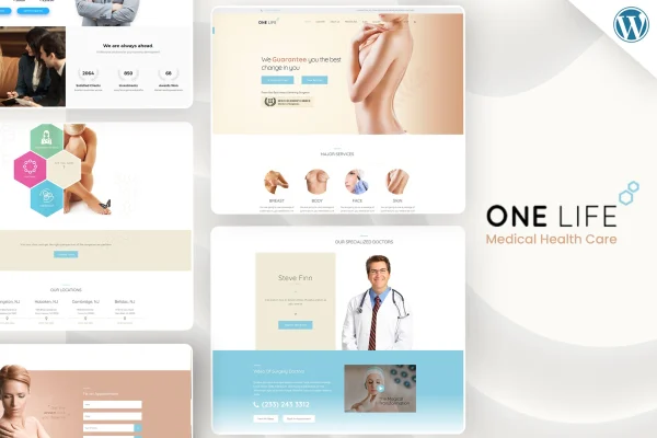 OneLife medical healthcare WordPress theme preview