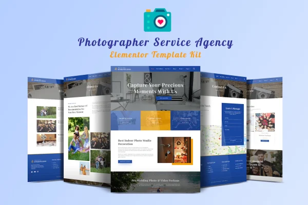 Onestudio photographer agency Elementor template kit preview