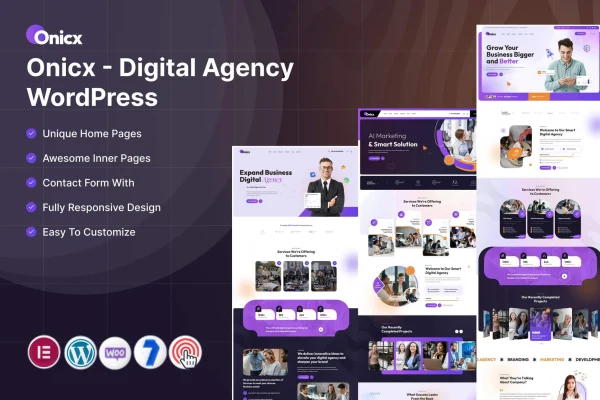 Onicx digital agency WordPress theme preview