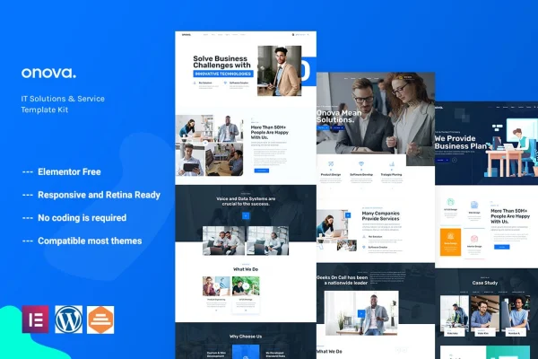 Onova technology and IT solutions Elementor template kit preview