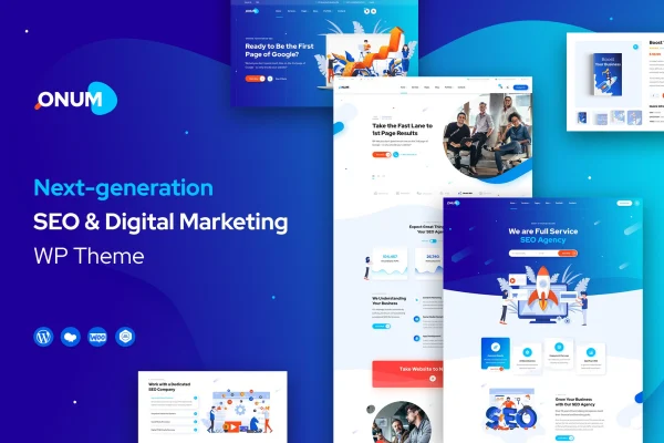 Onum SEO and marketing Elementor theme cover image
