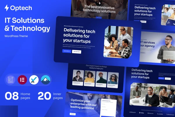 Optech IT solutions and services WordPress theme preview