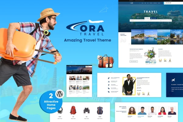 Ora travel and tour booking WordPress theme preview