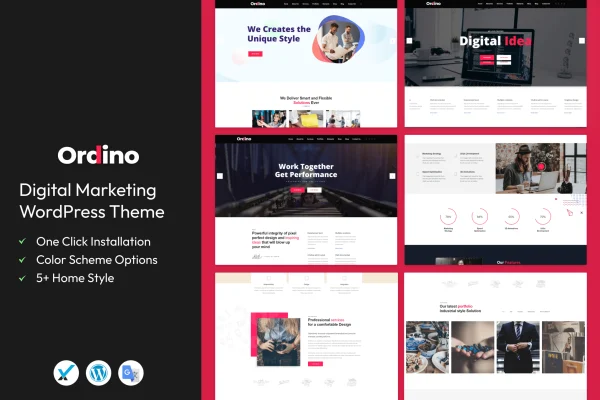 Ordino digital marketing WordPress theme preview