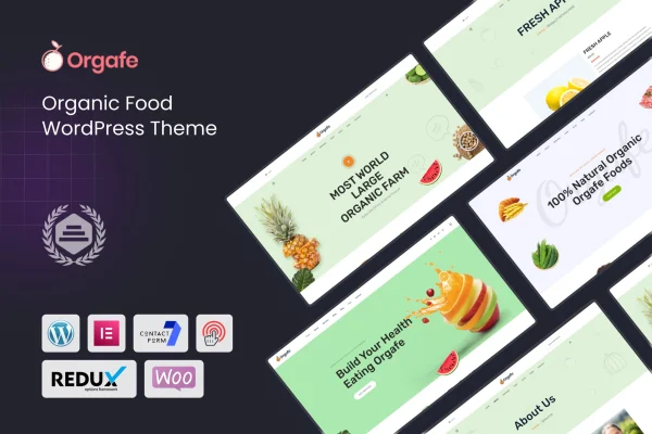 Orgafe organic food WordPress theme preview