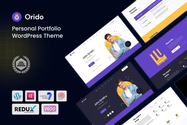 Orido personal portfolio WordPress theme preview