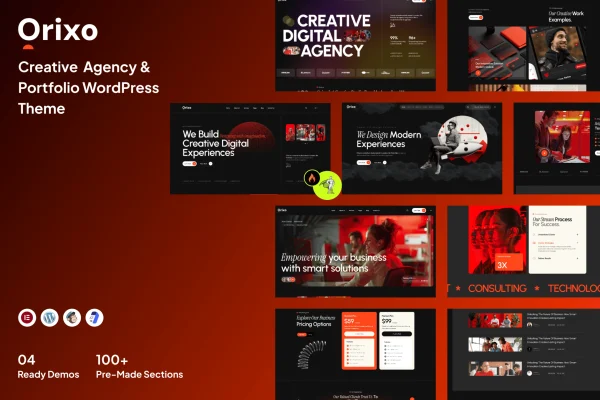 Orixo creative agency and portfolio WordPress theme preview