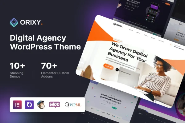 Orixy digital agency WordPress theme preview