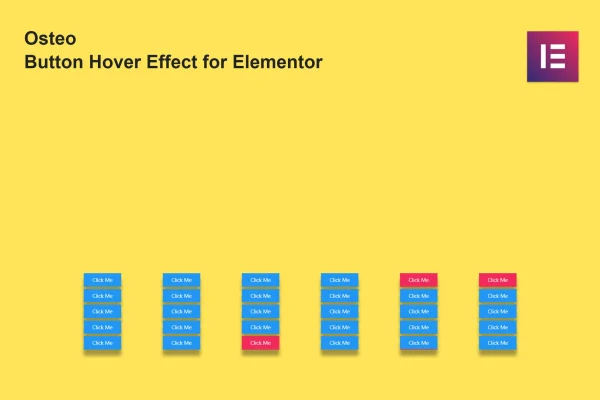 Osteo Button Hover Effect For Elementor plugin banner with animated button examples
