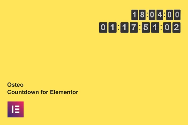 Osteo Countdown for Elementor plugin banner with countdown timer