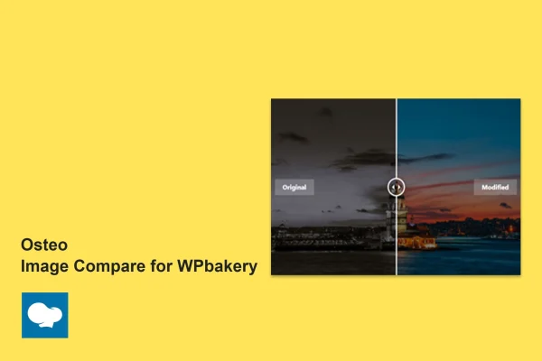 Osteo Image Compare for WPbakery plugin banner with a before and after image slider